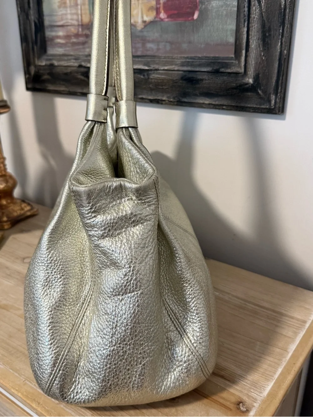 Kate Spade gold metallic bag